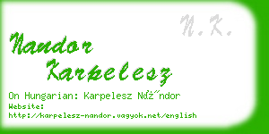 nandor karpelesz business card